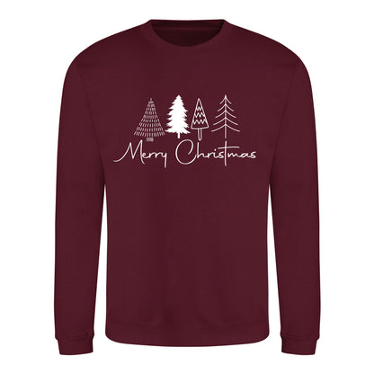 Merry Christmas Family Tree Crew Sweatshirt