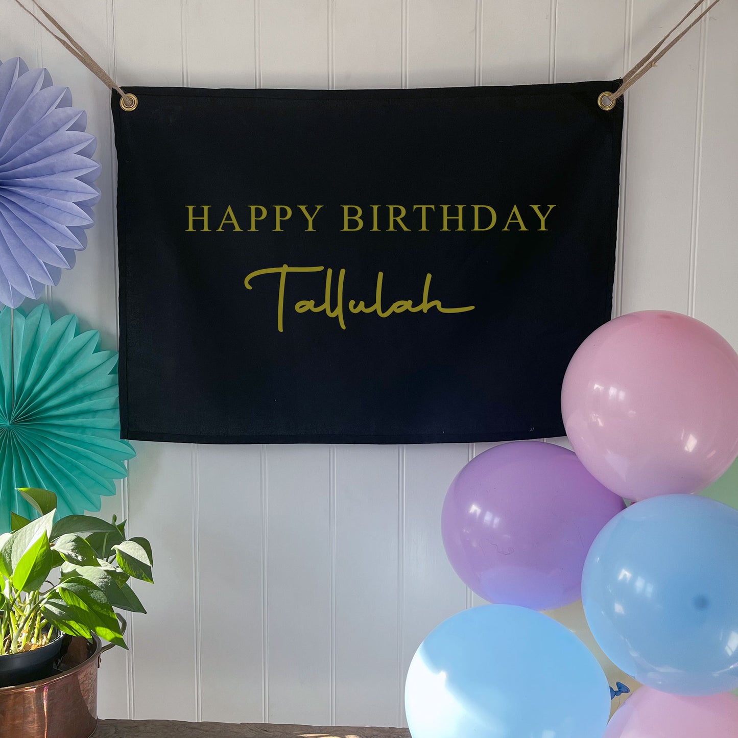 Personalised Birthday Banner, Custom Birthday Name Flag, Birthday Banner