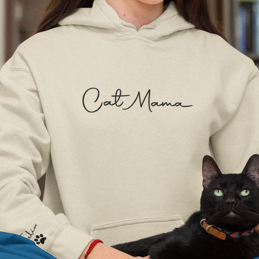 Cat Mama Wear Your Heart on Your Sleeve Personalised Sweatshirt