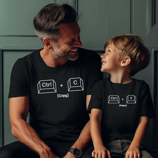 Copy Paste T-Shirt Set - Father and Baby Matching Shirts Set