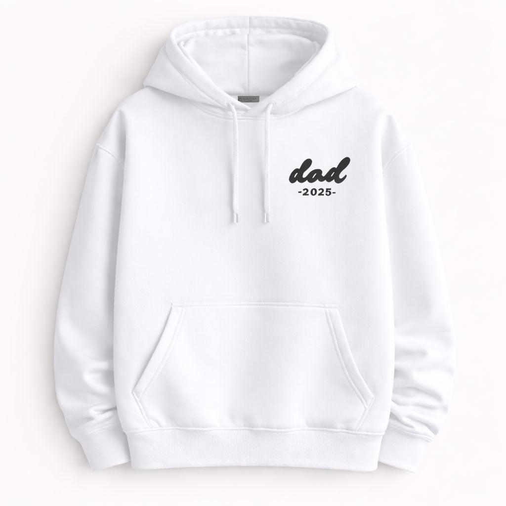 Personalised Dad Year Sweater, Hoodie with Names on Sleeve