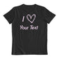 I Heart "Your Text" Fun Custom Unisex Adult 80s T-Shirt