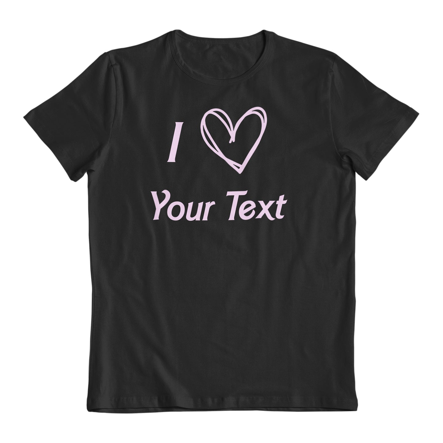 I Heart "Your Text" Fun Custom Unisex Adult 80s T-Shirt