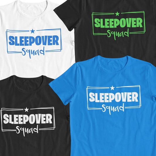 Boys Sleepover Squad Kids T-Shirt & Personalised Back Print