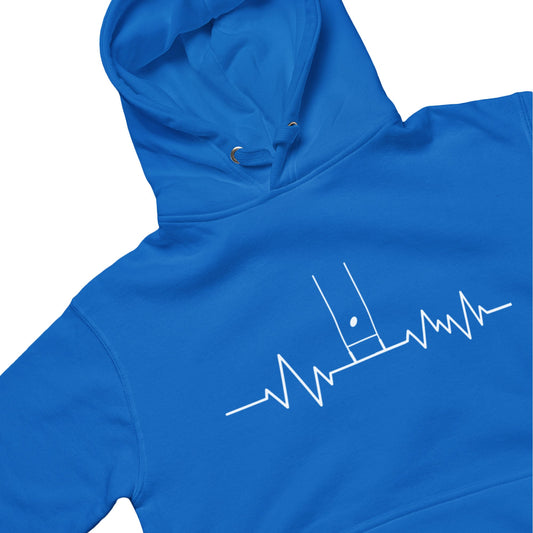 Rugby Post Heartbeat Hoodie Personalised Back Name, Kids - Adult Sizes