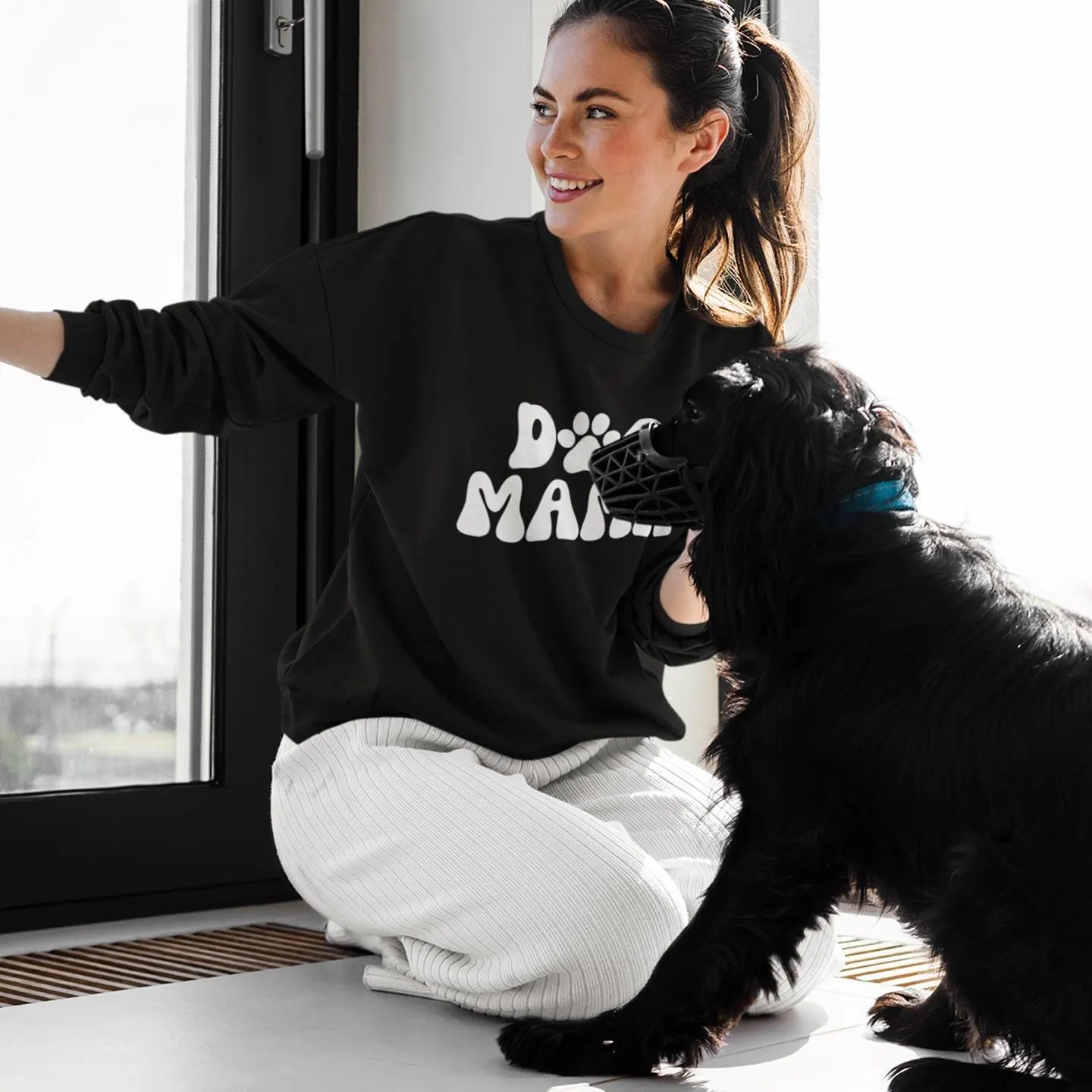 Dog Mama Sweatshirt Bubble Hoodie, Personalised Dog Mama Sweatshirt Gift for Dog Lovers