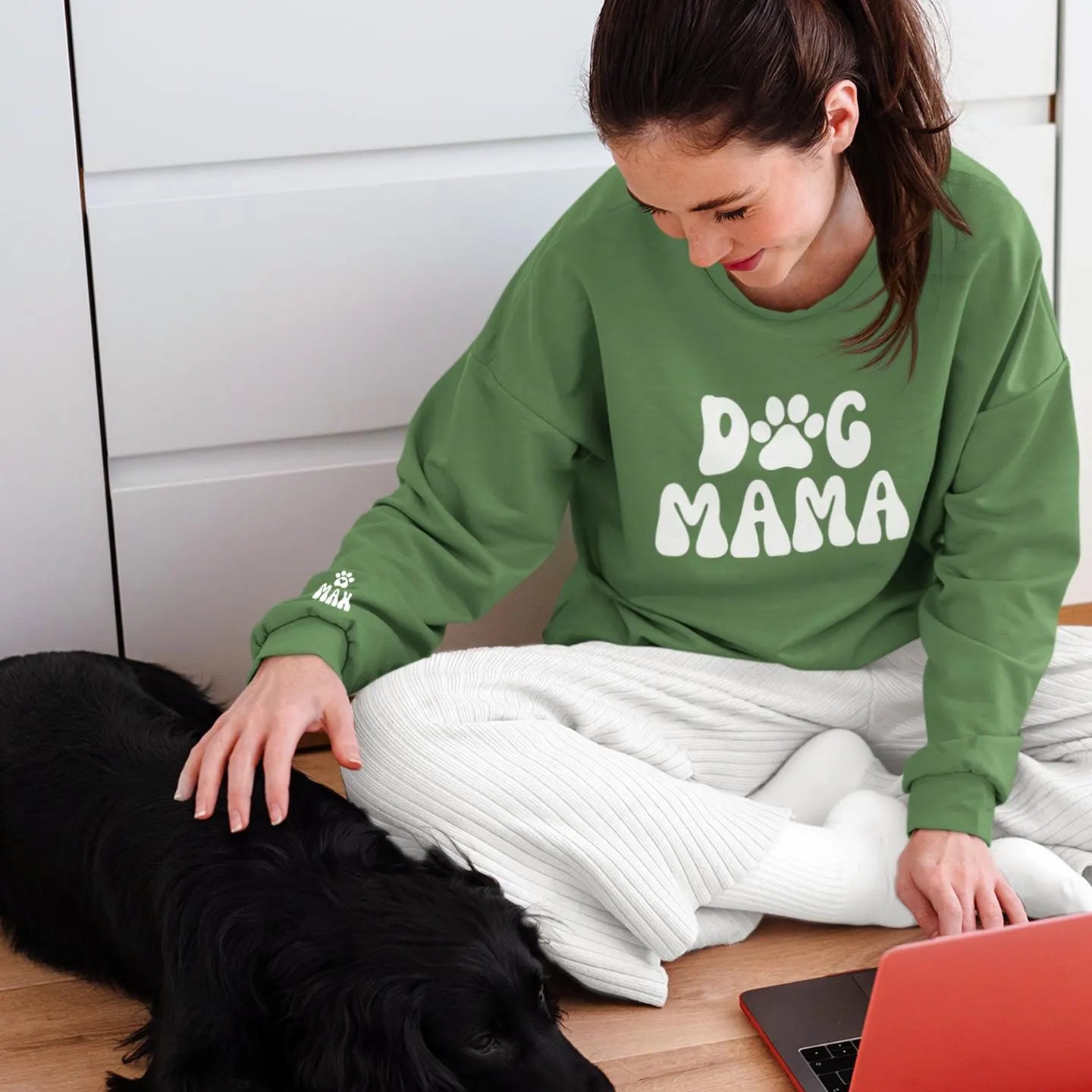 Dog Mama Sweatshirt Bubble Hoodie, Personalised Dog Mama Sweatshirt Gift for Dog Lovers