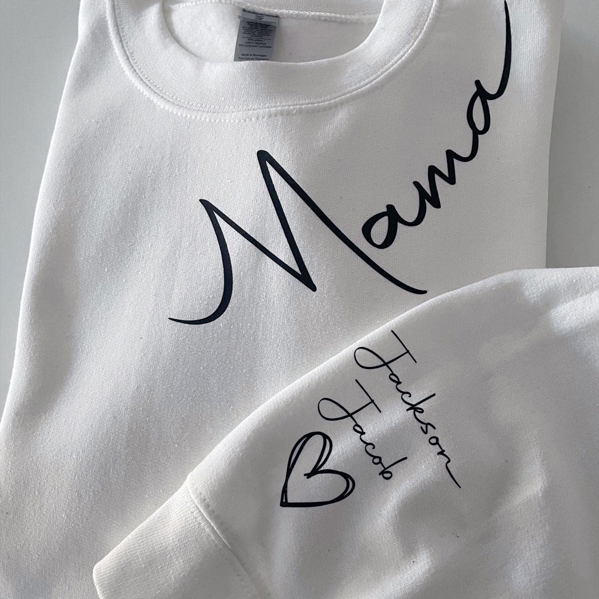 Mama Papa Wear Your Heart on Your Sleeve Personalised Sweatshirt