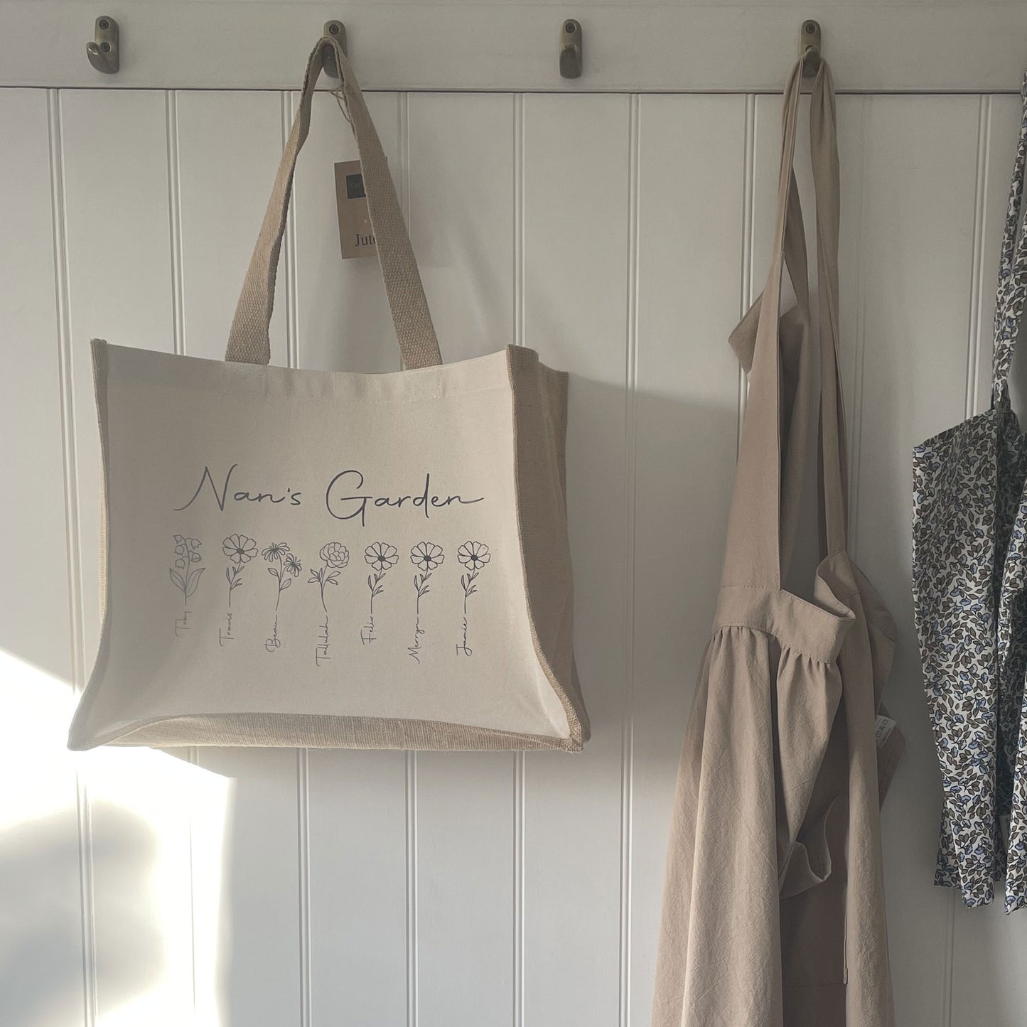 Grandma's Garden Tote Bag, Personalised Gift For Nan