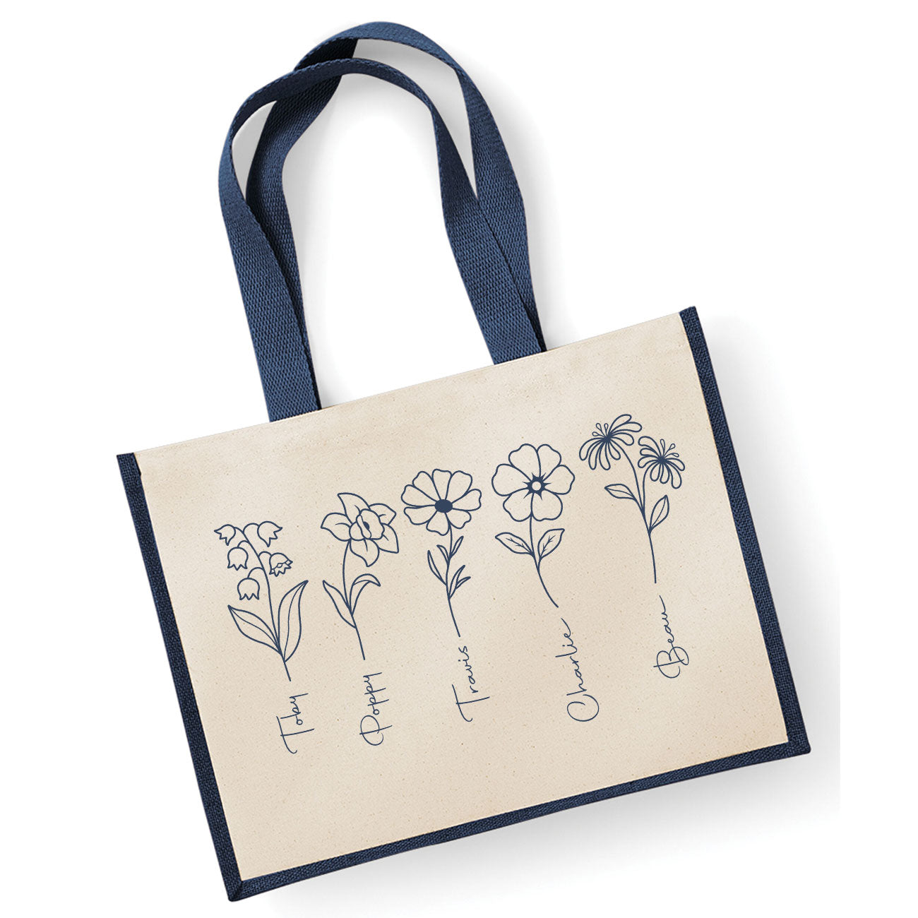 Grandma's Garden Tote Bag, Personalised Gift For Nan