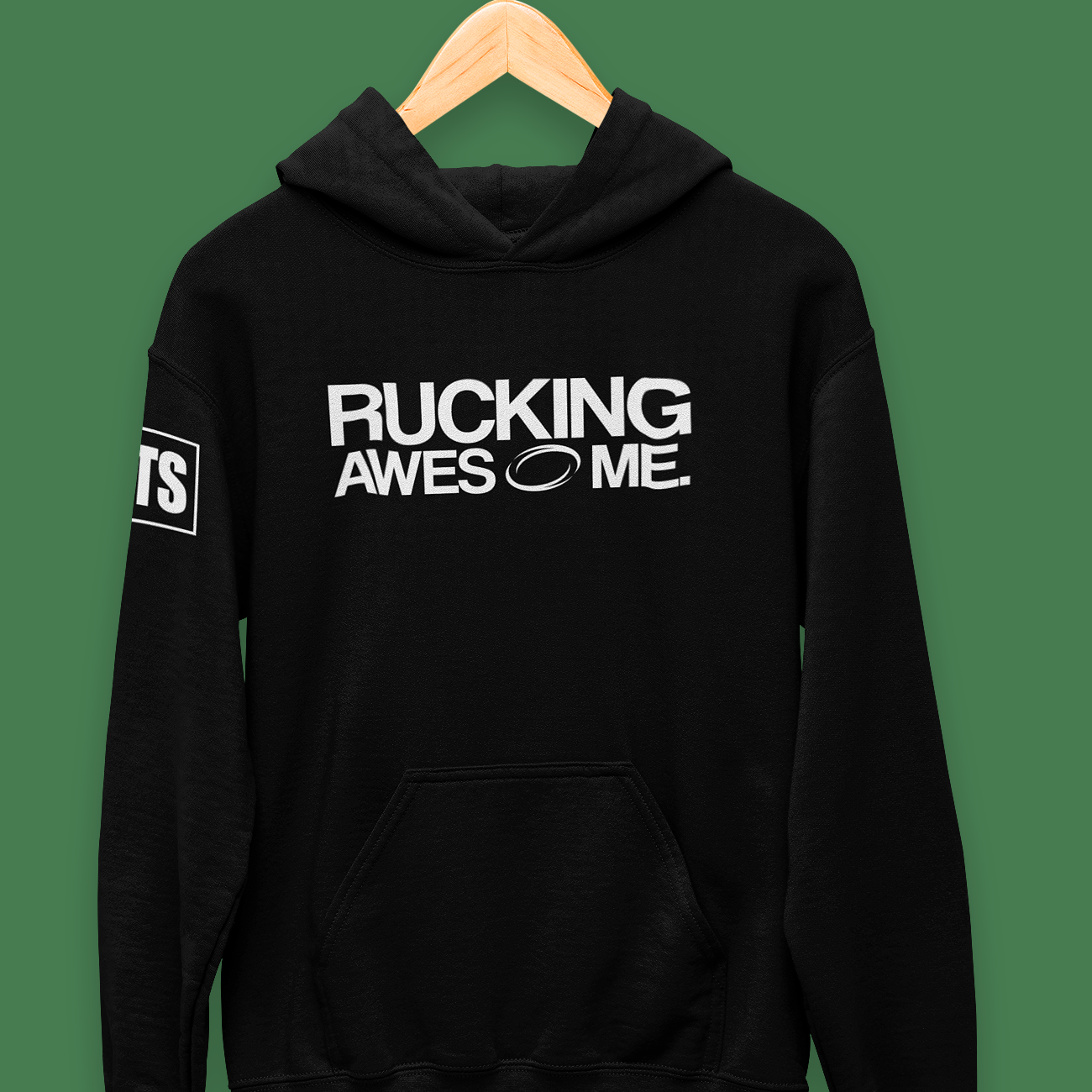 Rucking Awesome Rugby Hoody Personalised Initial on Sleeve