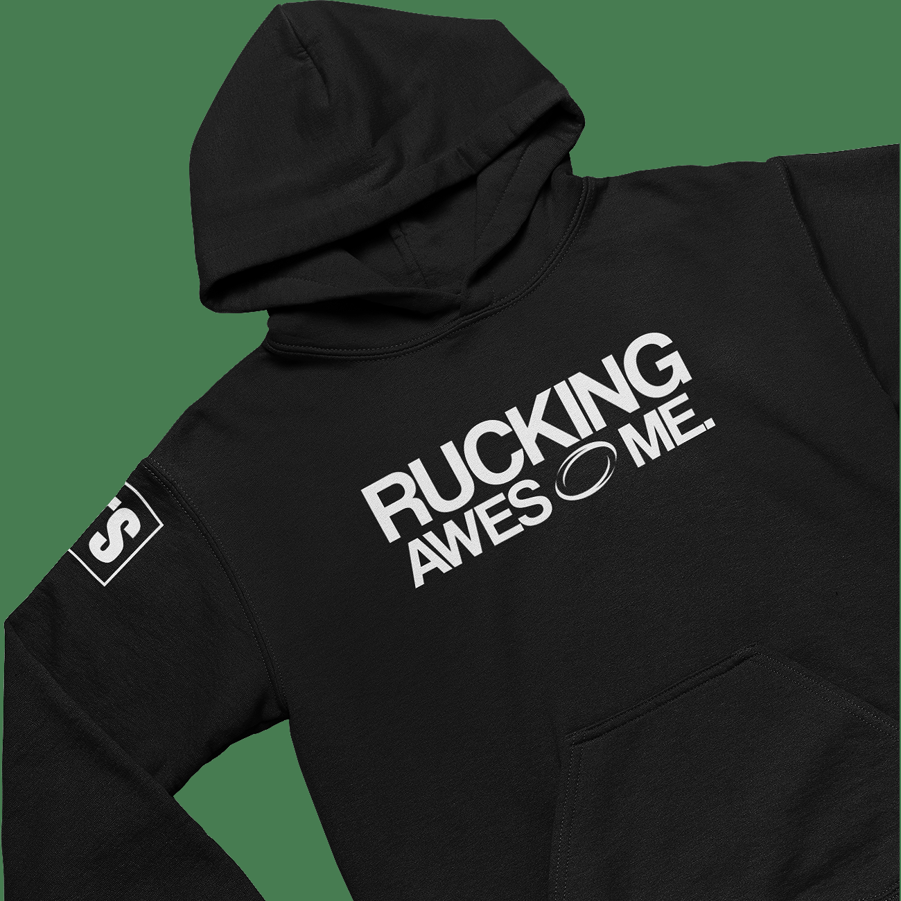 Rucking Awesome Rugby Hoody Personalised Initial on Sleeve