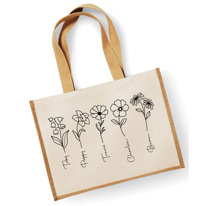 Grandma's Garden Tote Bag, Personalised Gift For Nan