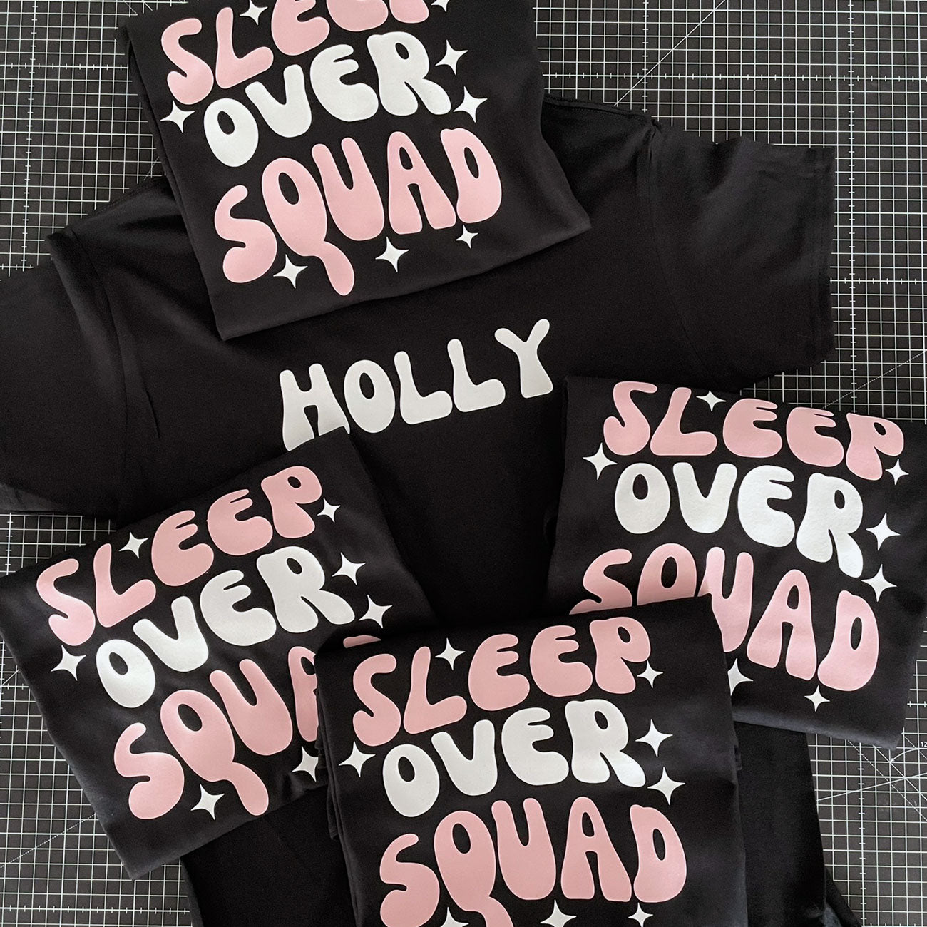 Sleepover Squad Kids & Mama Bubble T-Shirt & Personalised Back Print